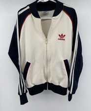 Vintage Adidas 1980s Full Zip Track Jacket 3 Stripe Boy's Size Medium