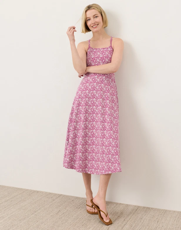 open lace back dress White Floral Print Off-Shoulder Puff Sleeve Fit & Flare Midi Dress  Amukti
