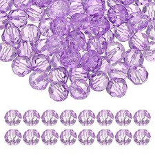 8mm Round Crystal Beads, 100 Pcs Glass Faceted Ball Bead, Lavender