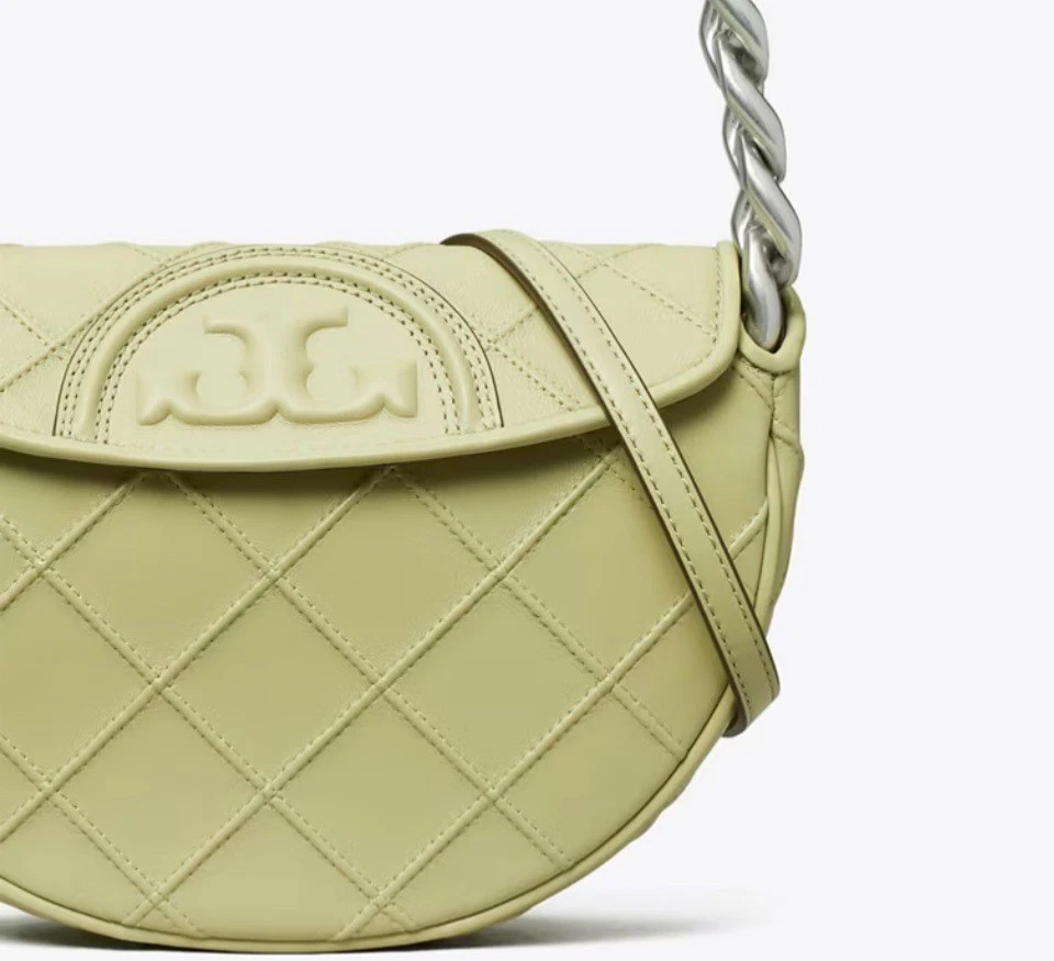 NEW WITH TAGS!!! AUTHENTIC Tory Burch Olive Fleming Crescent Shoulder Bag - Image 3 of 4
