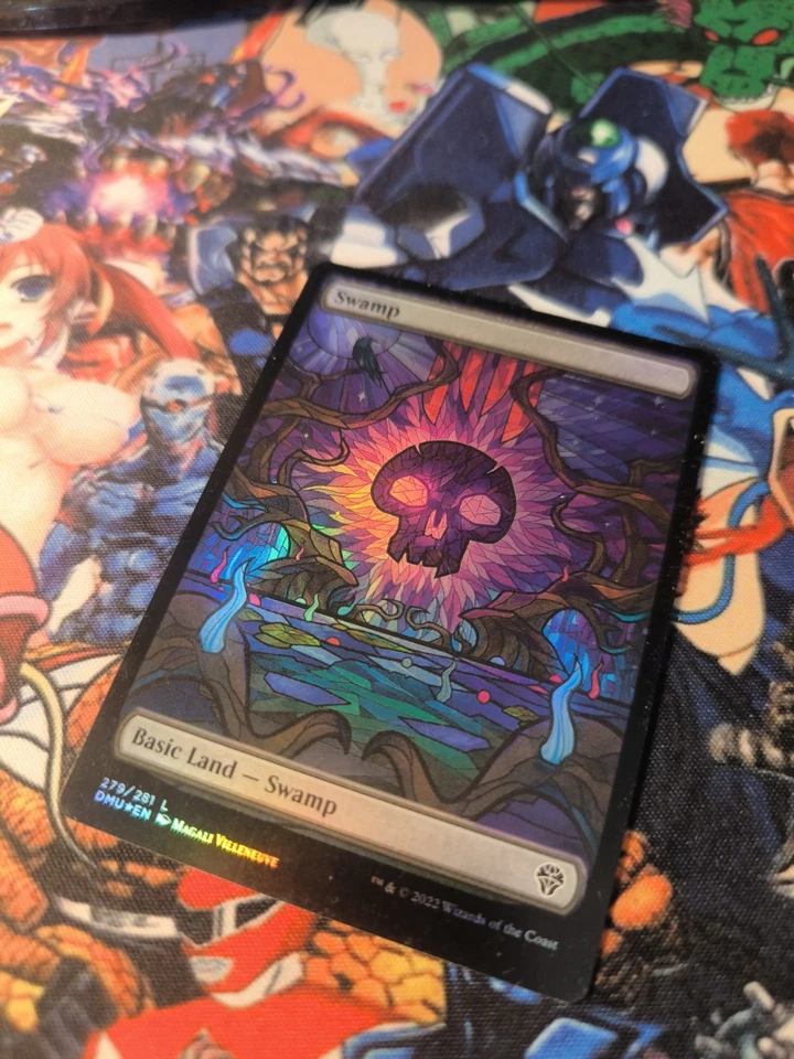 MTG Swamp V.4 🇬🇧 Nm Full Art Stained Glass Land FOIL Dominaria United DMU OG - Bild 4 von 4