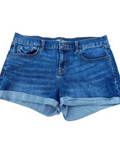 Old Navy Boyfriend Denim Jean Shorts Cuffed Blue Size 12