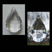 10pcs Crystal Faceted Droplet Prism 38mm Teardrop Pendant Suncatcher Chandelier