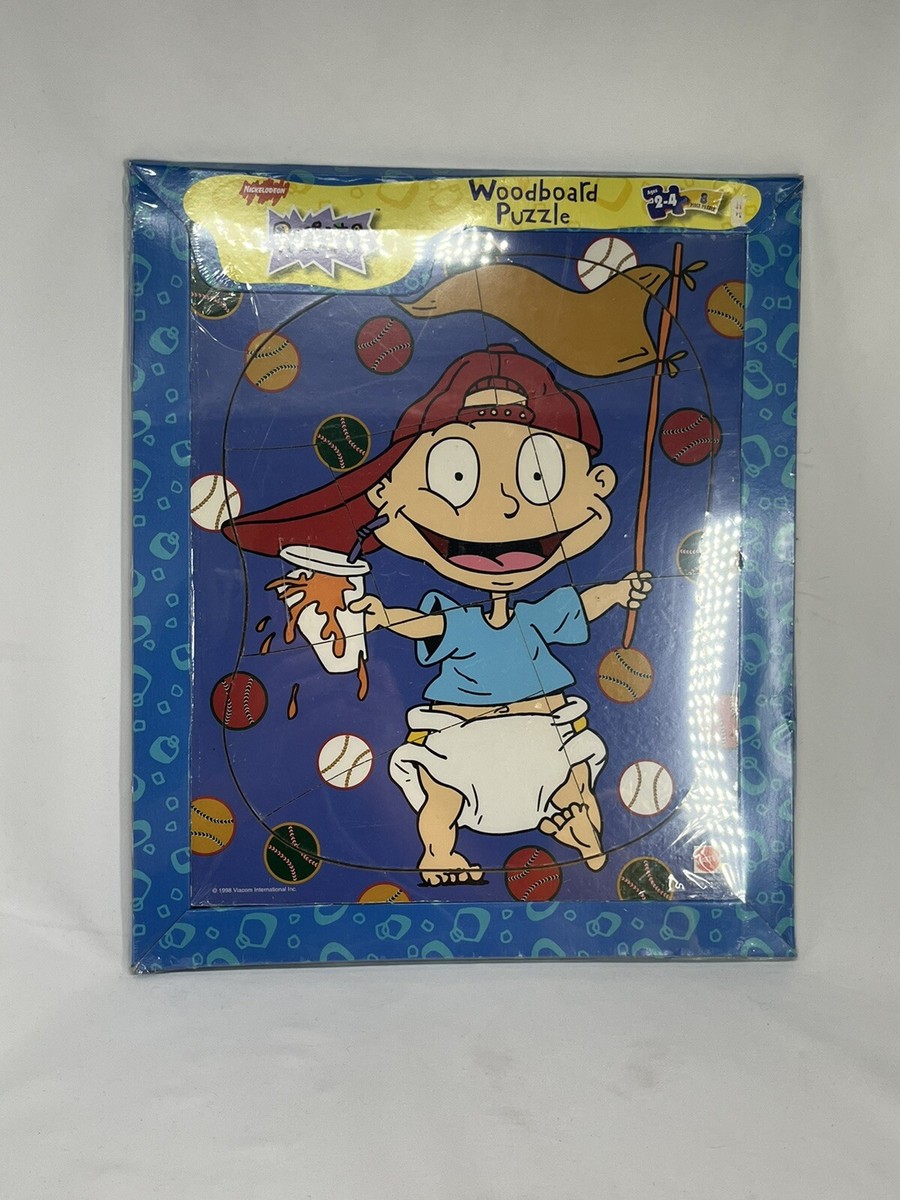 Vintage 1998 Rugrats 8 Pc 1 Wood Puzzle Tommy Pickles 2 Cardboard