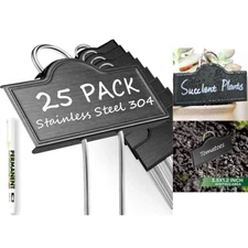25X Metal Plant Labels Weatherproof Stainless Steel 304 Garden Label Markers Kit