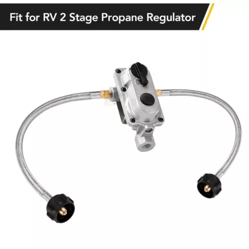 2PCS 15 In Male 1/4" NPT QCC1 RV LP Propane Pigtail Hoses with Gauge Connector - Picture 6 of 8