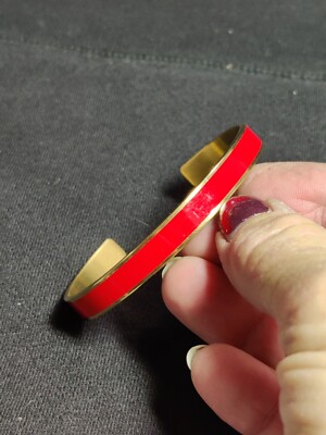 Vintage Trifari Goldtone Red Enamel Bracelet