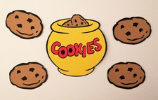 Sesame Street Cookie Jar Cookies 5Pcs Die Cut Paper Scrapbook Embellishment