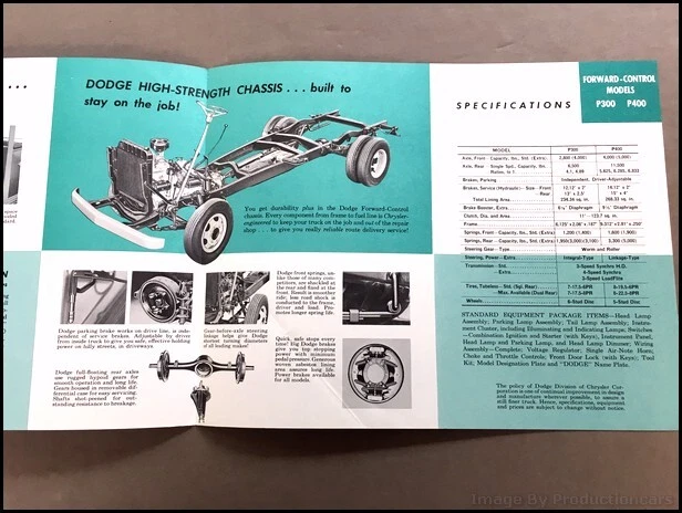 1958 Dodge P300 P400 Cargo Parcel Van Vintage Sales Brochure Catalog - Image 3 of 4