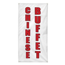 Vertical Vinyl Banner Multiple Sizes Chinese Buffet Restaurant Food Bar Outdoor