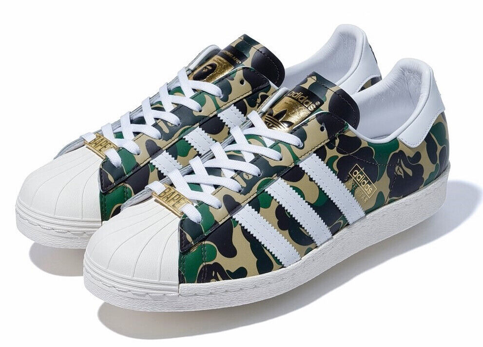 Bape x Adidas Superstar 80s Bape ABC Camo Green GZ8981 Size NWT | eBay