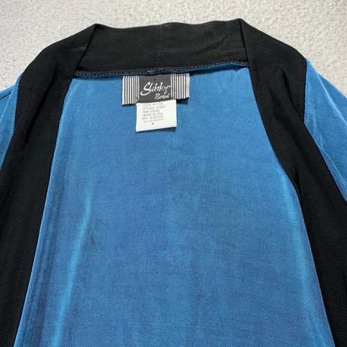 SLINKY BRAND Blouse Womens Large Cardigan Top Blue Black - Picture 6 of 7