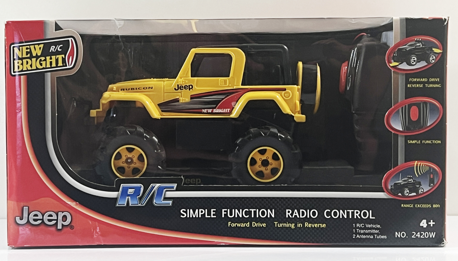 Jeep Rubicon Yellow  -  R/C Radio Control #2420W (BRAND NEW IN BOX)