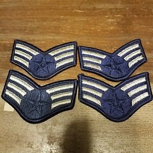 MILITARY PATCH US AIR FORCE RANK SET OF 2 DESERT AIRMAN FIRST CLASS APX  4 INCH