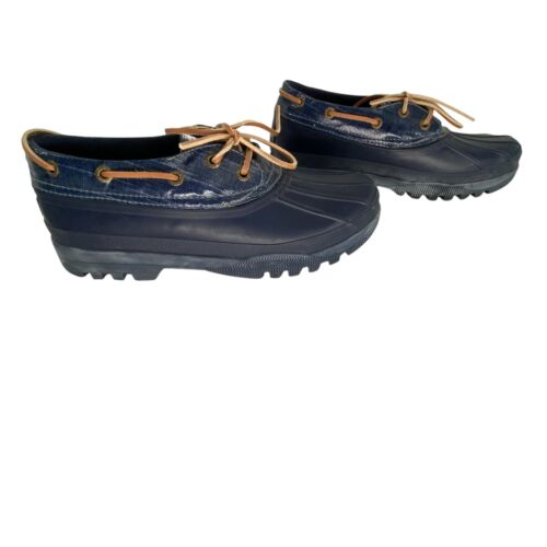 Sperry Top Sider STS95865 Navy Blue Waterproof Rubber Duck Rain Shoes Boots 8.5 - Picture 4 of 10