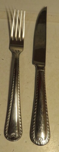 Reed & Barton WAKEFIELD Stainless Dinner Fork & Steak Knife Set Glossy Flatware
