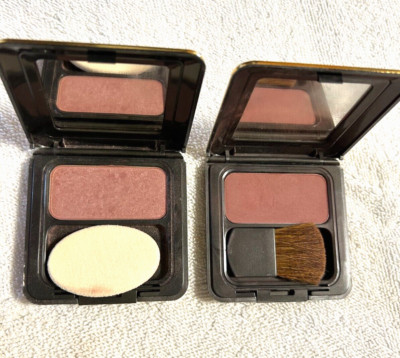 2 Vintage Germaine Monteil Silk Blush Compact Mirror Containers 0.14 oz Full