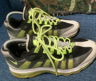 Kids Nike Air Max 95 360 Black White Neon Volt Running Shoes