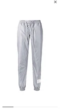 Brand New Thom Browne Men Track Pants With Left RWB Stripe, Size 2/M, LT Grey