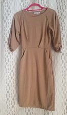 Qiromeng  Dress for Women's Beige Bodycon Size M
