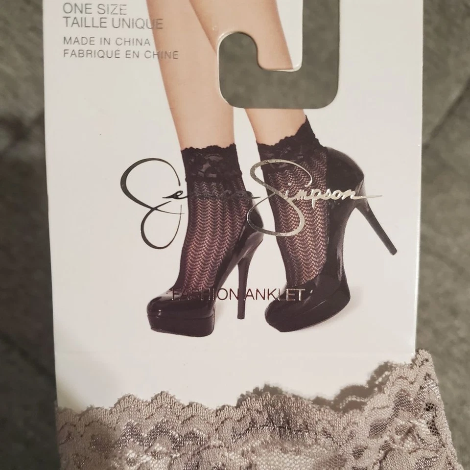 Jessica Simpson Moda Tobillera Encaje Calcetines Talla Única Chateau Color Gris Foto 3 de 4