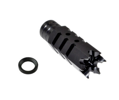 Shark Muzzle Brake Steel 1/2x28 or 5/8x24 Compensator .223 5.56 .308 300BLK 9mm