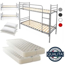 Letto a Castello per Adulti e Bambini 198x80 h150 cm scomponibile in 2 lettini