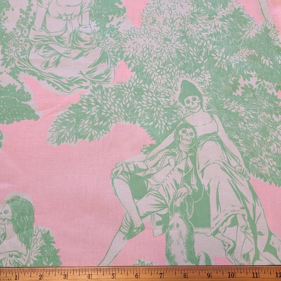 AH462 MUY COOL! Tela de edredón de algodón Endless Love Skeleton Romántico Toile Foto 4 de 4