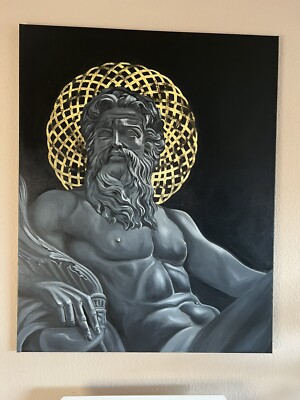 Oil painting greek God Zeus 100x80cm