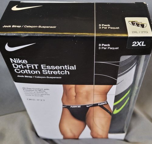 Correas Nike 3 Dri-Fit Jock 2XL Algodón Elastizadas Negro Manténgase Seco, Cómodo ¡ENVÍO GRATUITO! - Imagen 5 de 7