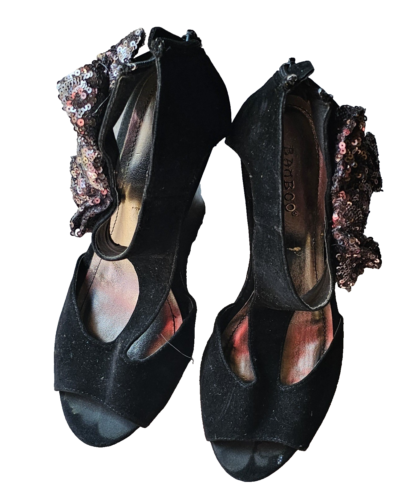 Bamboo Black and Silver Women Shoes Size 7 Comfortable & Stylish