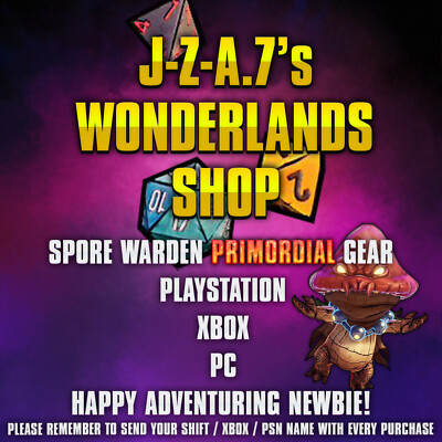PS/XBOX/PC Tiny Tina's Wonderlands SPORE WARDEN ASCENDED LVL 40 ENCHANTED GEAR