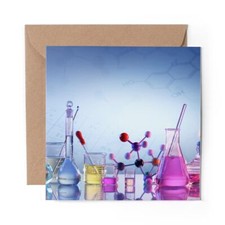 1 x Blank Greeting Card Chemistry Lab Science Teacher Uni #8794