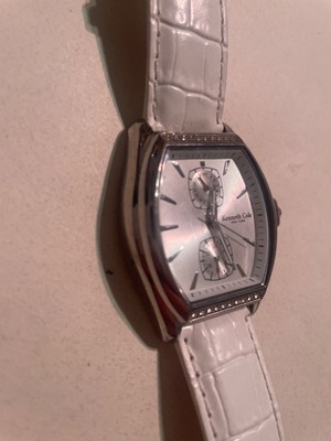 Kenneth Cole Watch KC2344 Two Sub Dials White Leather Band Kenneth Cole Watch KC2344 Two Sub Dials White Leather Band  main image 2