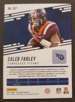 2021 Prestige #247 Caleb Farley RC TITANS Rookie football card NM