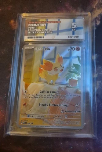 Fennekin 080 Me: Mega Evolution Promo Holo pokemon center stamp - Ace 5