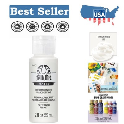 Rich & Creamy 2 oz Titanium White Acrylic Paint - Perfect for Blending & Shading