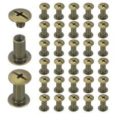 40 Jeux De Rivets Chicago M5x12mm À Tête Phillips Métallique, Bronze