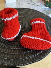 Babyschuhe gestrickt, 10,5 cm, rot