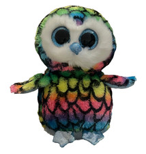 Ty ARIA Multi-Color Owl Beanie Boo - Claire's Exclusive 6” Rainbow Blue Beak