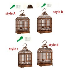 Retro Birds Cage Parrot Cage Large with Food Cup Hanging Portable Pet Cage Nest