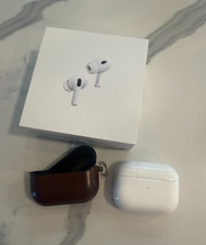 Apple AirPods Pro 2nd Generation with MagSafe and Leather Case- White