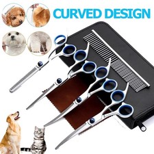 6PCS Professional Pet Dog Grooming Scissors Set Straight Curved Thinning Shear