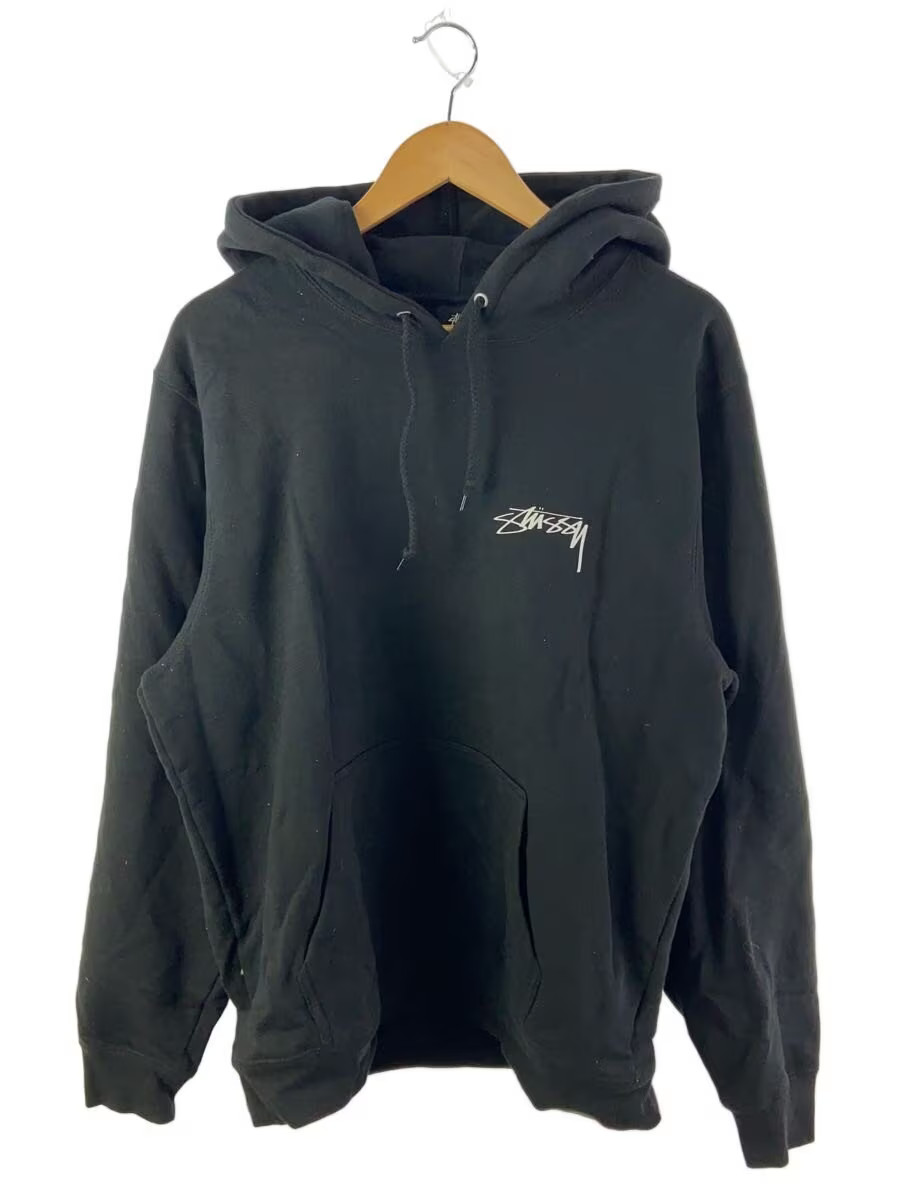 STUSSY BASIC STUSSY HOODIE Hoodie, Size L, Cotton, Black, Z4000SAS20