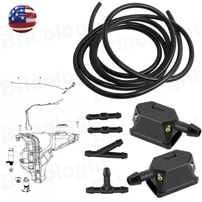 Windshield Wiper Washer Squirt Nozzle Spray Jet Fluid Hose Kit for Honda T