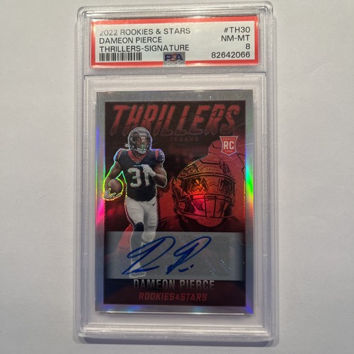 2022 Rookies & Stars DAMEON PIERCE #TH30 Rc Thrillers Auto /99 ~ PSA 8 NM-MT