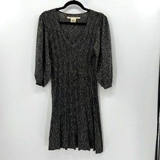 Max Studio Puff Sleeve Sweater Dress - Gray - Small