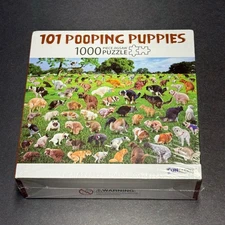 101 Pooping Puppies 1000 piece Jigsaw Puzzle by Funwares NEW SEALED Dog Gag Gift