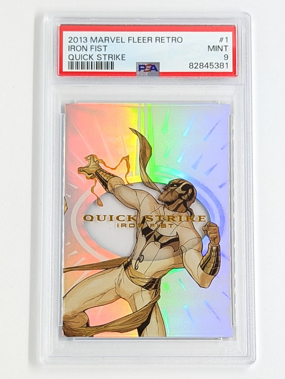 2013 Fleer Retro Marvel Quick-Strike #QS1 Iron Fist PSA 9 POP 4 - 2 Higher