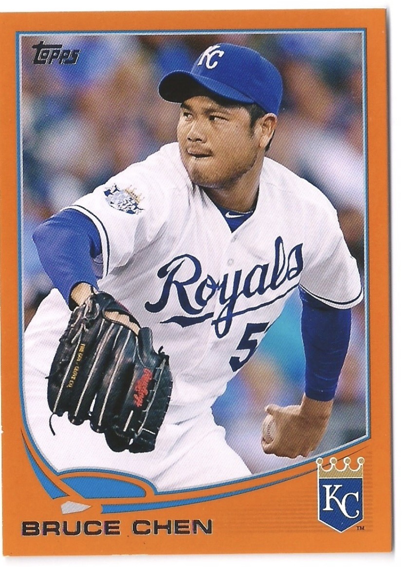 2013 Topps #641 Bruce Chen Pink #/50
